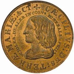 US Merchant Token. Philadelphia, PA. William Idler, Coin Dealer. Miller-Pa-223. Copper MS-64 RB(NGC)