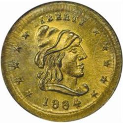 1864 Patriotic Civil War Token. Liberty - Our Army. Fuld-46/335-B. Rarity-8. MS-65 (NGC).