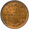 1863 Civil War Store Card. Detroit, MI. G. Bamlet, Grocer. CWT-225E-2a. Rarity-6. MS-64 RB (NGC).