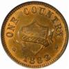 Image 2 : 1863 Civil War Store Card. West Unity, Ohio. S. Pierce & Son. CWT-930C-2a. Rarity-5. MS-64 RB (NGC).