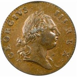 1773 Virginia Halfpenny. Breen-180. Period. MS-64 RB (PCGS).