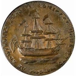 (1779-1780) Rhode Island Ship Medal. Breen-1141, Betts-563. Wreath Below. Copper
 EF Lightly Corrode