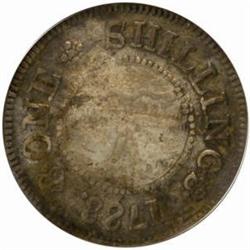 1783 John Chalmers Shilling. Breen-1011. Short Worm. VF-25 (NGC).