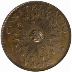1783 Nova Constellatio Copper. Breen-1107. Pointed Rays, Small US. AU-58 BN (NGC).