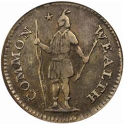 1787 Massachusetts Half Cent. Breen-966. EF Details--Reverse Damage (NCS).