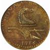 1786 New Jersey Copper. Maris 14-J. Rarity-1. Narrow Shield, Straight Plow Beam. MS-61 BN (NGC).