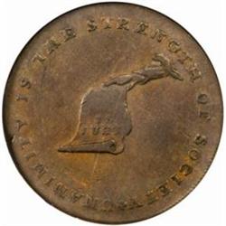 Undated (1792-1794) Kentucky Token. Breen-1155. Plain Edge, Tower Standard. EF-45 BN (NGC).