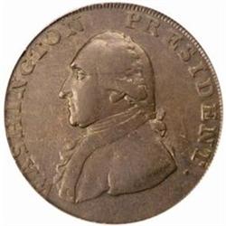 1793 Washington Ship Halfpenny. Baker-18. Rarity-3. Lettered Edge. VF-35 (PCGS).