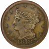 1848 Half Cent. B-2. Rarity-6-. First Restrike. Proof-66 BN (NGC).