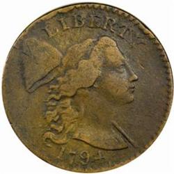 1794 Large Cent. S-24. Rarity-1. Head of 1794. VG-10 Corroded.