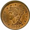1853 Large Cent. N-13. Rarity-1. MS-63 RD (PCGS).