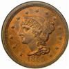 1855 Large Cent. N-4. Rarity-1. Upright 55. MS-66 RB (NGC).