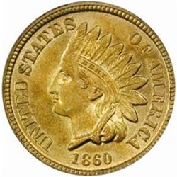 1860 Indian Cent. Rounded Bust. MS-64 (PCGS).