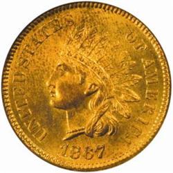 1867 Indian Cent. MS-64 RD (NGC).