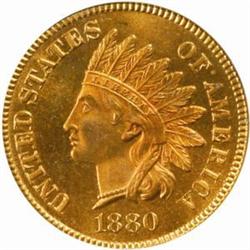 1880 Indian Cent. Proof-65 RD (PCGS).