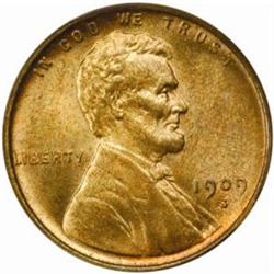 1909-S/Horizontal S Lincoln Cent. FS-012.3. MS-66 RB (PCGS).