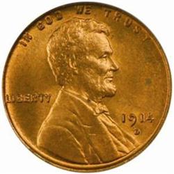 1914-D Lincoln Cent. MS-64 RD (PCGS).