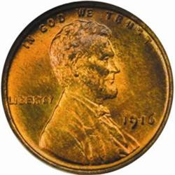 1916 Lincoln Cent. MS-67 RB (NGC).