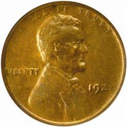 1922 No D Lincoln Cent. Die Pair II. Strong Reverse. MS-62 BN (NGC).