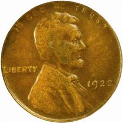 1922 No D. Lincoln Cent. Die Pair II. Strong Reverse. EF-40 (PCGS).
