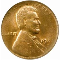 1922 No D Lincoln Cent. Die Pair III .Weak Reverse. MS-64 RB (PCGS).
