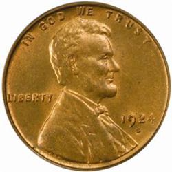 1924-S Lincoln Cent. MS-65 RB (PCGS).