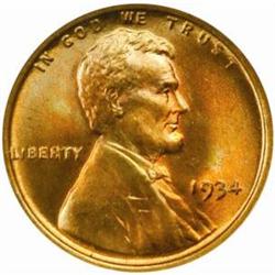 1934 Lincoln Cent. MS-67 RD (NGC).