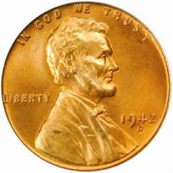1942-D Lincoln Cent. MS-67 RD (PCGS).
