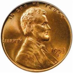 1953-S Lincoln Cent. MS-67 RD (PCGS).