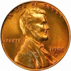 1955-S Lincoln Cent. MS-67 RD (PCGS).