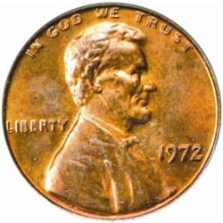 1972 Lincoln Cent. FS-033.3. Doubled Die Obverse. MS-63 RB (PCGS).