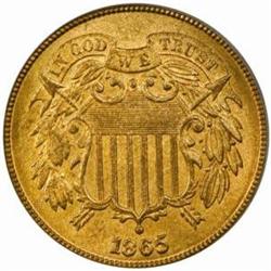 1865 Two-Cent Piece. MS-65 RD (PCGS).