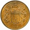 Image 1 : 1865 Two-Cent Piece. Plain 5. FS-002, VP-001. Doubled Die Obverse. MS-64 RB (NGC).