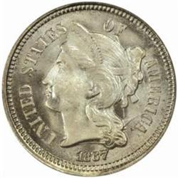 1867 Nickel Three-Cent Piece. MS-66 (NGC).