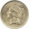 Image 1 : 1873 Nickel Three-Cent Piece. Open 3. MS-64 (NGC).