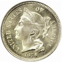 1878 Nickel Three-Cent Piece. Proof-65 (PCGS).