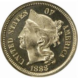 1888 Nickel Three-Cent Piece. Proof-66 Cameo (NGC).