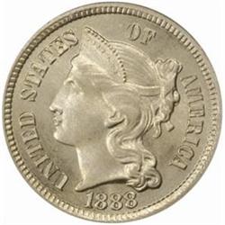 1888 Nickel Three-Cent Piece. Proof-66 (PCGS).