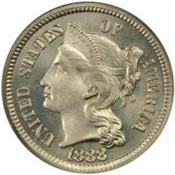1888 Nickel Three-Cent Piece. Proof-65 (PCGS).