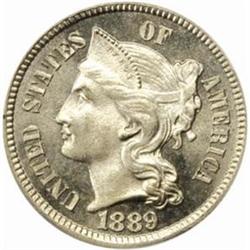1889 Nickel Three-Cent Piece. Proof-67 Cameo (PCGS).