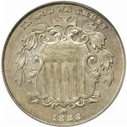 1883/2 Shield Nickel. MS-61 (PCGS).