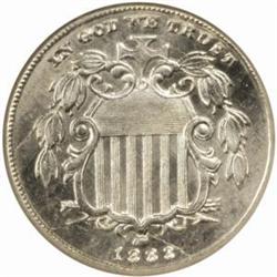 1883 Shield Nickel. MS-66 (NGC).