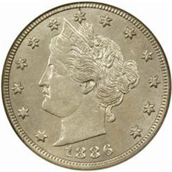 1886 Liberty Nickel. MS-61 (NGC).