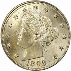 1892 Liberty Nickel. MS-65 (PCGS).