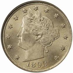 1893 Liberty Nickel. MS-65 (NGC).