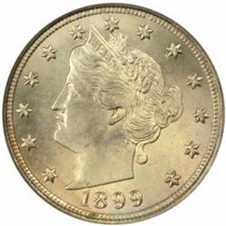 1899 Liberty Nickel. MS-66 (NGC).