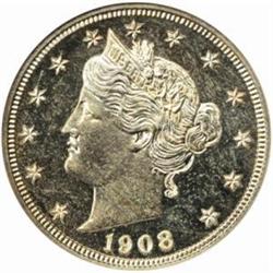 1908 Liberty Nickel. Proof-65 Cameo (NGC).