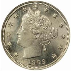 1909 Liberty Nickel. MS-65 (NGC).