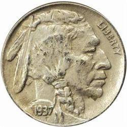 1937-D Buffalo Nickel. FS-020.2. 3-Legged. EF-40 Corroded, Scratched (Uncertified).