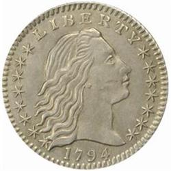 1794 Flowing Hair Half Dime. V-3, LM-3. Rarity-4. MS-60 Lightly Cleaned (Uncertified).